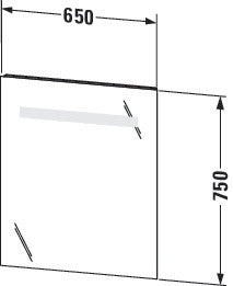 Duravit Ketho Spiegel mit Beleuchtung 650 mm, 9 W, Sensorschalter & Dimmfunktion, IP44