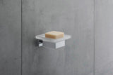Duravit Karree Seifenschale in Chrom mit weißer Glasablage – Wandmontage