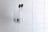 DURAVIT D-Code Glashalter mit Glas links in Chrom – Wandmontage, verchromt, inkl. Befestigungsmaterial