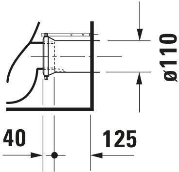 DURAVIT Stand-WC Starck 3 560 mm Tiefspüler, Abgang waagerecht, weiß