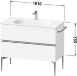 DURAVIT Sivida Waschtischunterbau 1010 mm Nussbaum mit 2 Schubkästen und Soft-Close