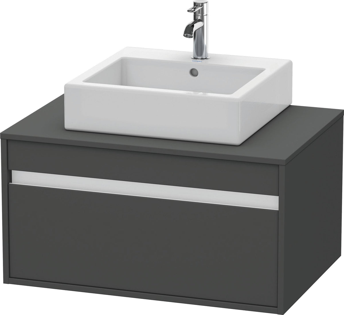 Duravit Ketho Waschtischunterbau wandhängend 800 mm, 1 Auszug, weiß matt, für Aufsatzwaschtisch