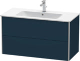 DURAVIT XSquare Waschtischunterbau 1010 mm, 2 Schubkästen, Nachtblau Seidenmatt