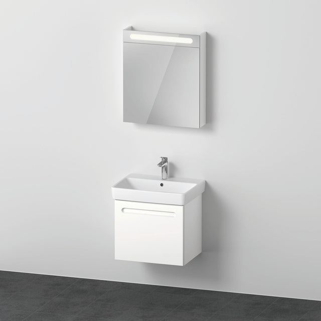 Duravit No.1 Möbel-Set 600x450mm, Waschtisch mit Unterbau und Spiegelschrank, Weiß Matt