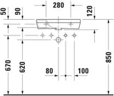 DURAVIT DuraStyle Handwaschbecken 500 mm ohne Überlauf, mit Hahnlochbank, weiß