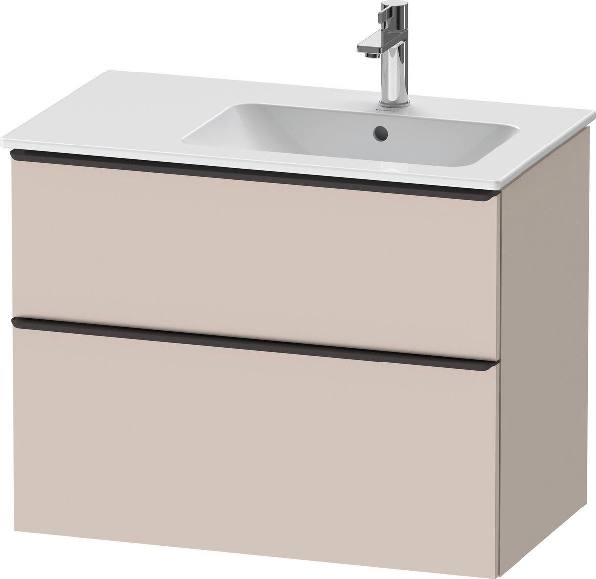 DURAVIT D-Neo Waschtischunterbau 810 mm Weiß Matt mit Bronze Griff und Soft-Close