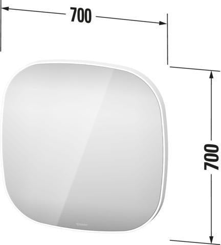 DURAVIT Spiegel Zencha 500x500 mm mit Spiegelheizung, LED-Beleuchtung und Sensorschalter – EEK D