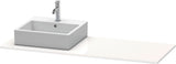 Duravit XSquare Konsole 1400x550mm betongrau matt – 1 Ausschnitt, mit Siphonaussparung