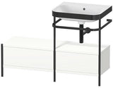 Duravit Waschtischset Happy D.2 Plus 1200x490mm ein Hahnloch taupe supermatt mit Metallkonsole