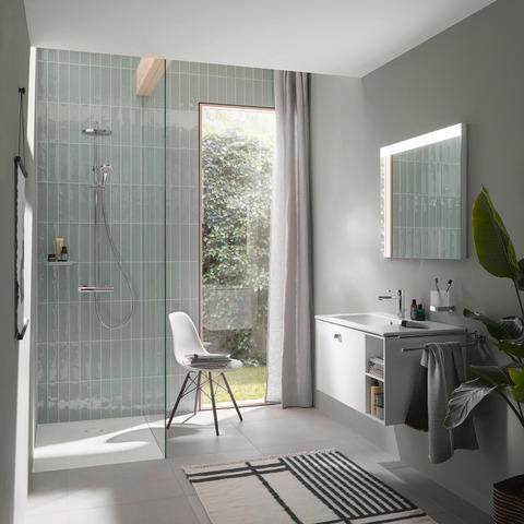 DURAVIT Duschsystem C.1 mit Brausethermostat, Schwarz Matt, Kopf- und Handbrause