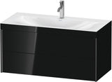 DURAVIT XViu c-bonded Waschtischunterbauset 1000 mm, 2 Schubkästen, schwarz matt / schwarz hochglanz
