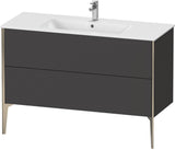 DURAVIT XViu Waschtischunterbau bodenstehend 1210 mm, 2 Auszüge, champagner matt/weiß matt