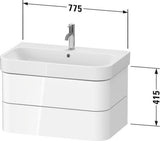 Duravit Waschtischunterbau Happy D.2 Plus 775 mm taupe supermatt mit Tip-On-Technik