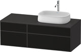 DURAVIT Zencha Konsolenwaschtischunterbau 1300 mm Eiche Anthrazit mit 2 Auszügen und Tip-on-Technik