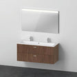 DURAVIT XBase Möbel-Set 1230 mm mit Waschtisch, Unterschrank, Spiegel in Nussbaum Dunkel