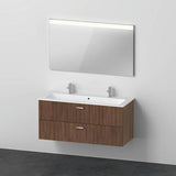 DURAVIT XBase Möbel-Set 1230 mm mit Waschtisch, Unterschrank, Spiegel in Nussbaum Dunkel