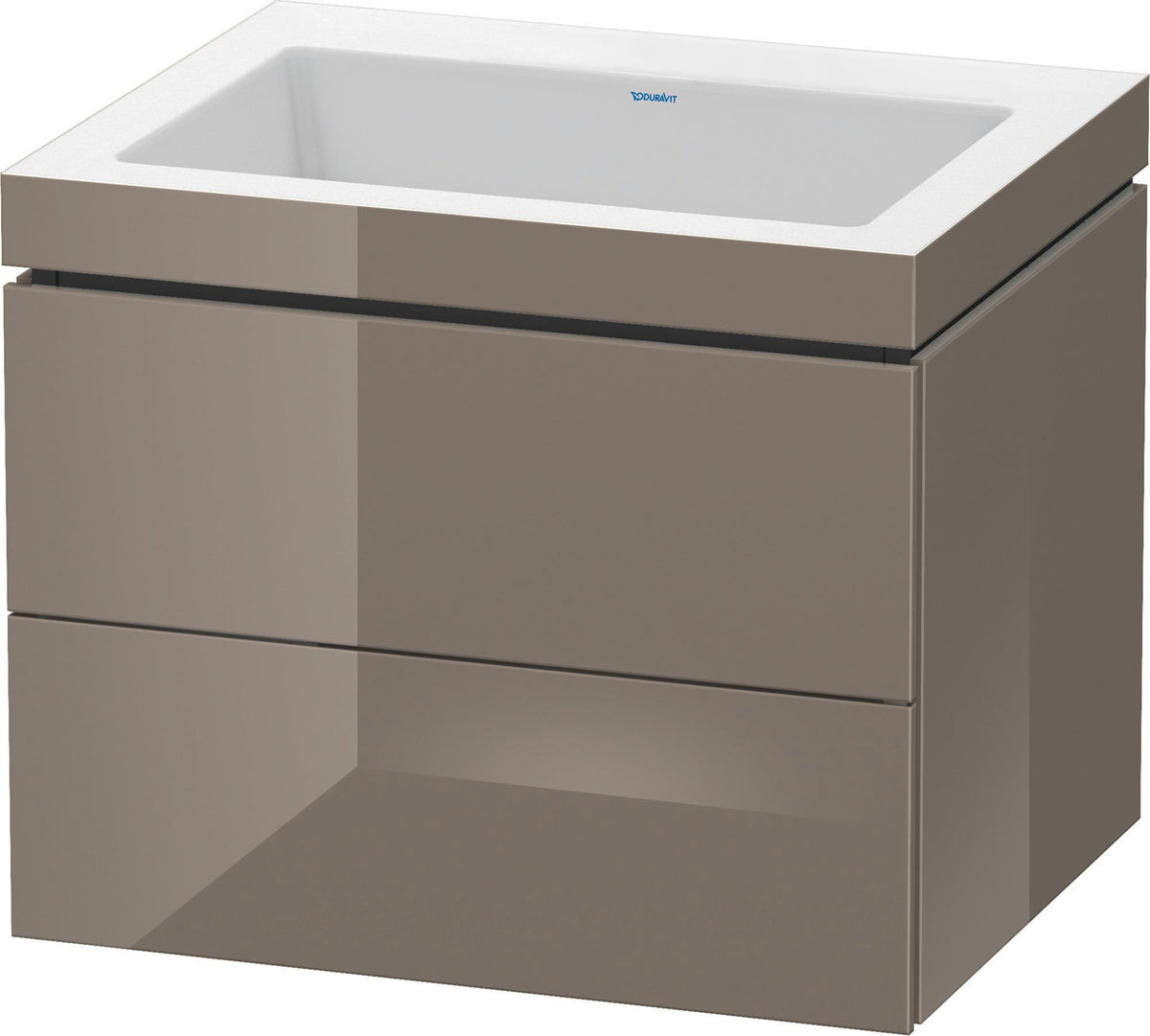 Duravit L-Cube Waschtischset mit Vero Air 500x600x480 mm, 2 Schubkästen, Graphit Matt
