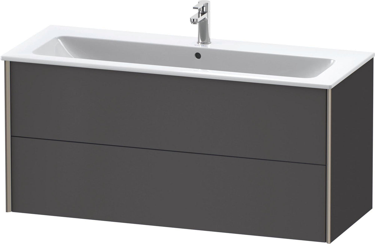 Duravit XViu Waschtischunterbau wandhängend 1210 mm, 2 Schubkästen, champagner matt/weiß matt