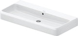 DURAVIT Qatego Aufsatzwaschtisch 1000 mm weiß geschliffen mit Hahnlochbank und Überlauf