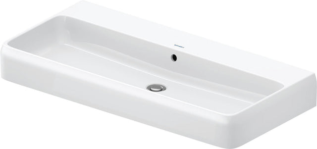 DURAVIT Qatego Aufsatzwaschtisch 1000 mm geschliffen mit Hahnlochbank, weiß