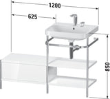 Duravit Happy D.2 Plus Waschtischunterbau 1200x490mm mit Metallkonsole, supermatt – bodenstehend, seitlicher Anbau links