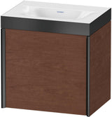 DURAVIT XViu Waschtischunterbau 460 mm, 1 Tür, Schwarz Matt/Nussbaum Dunkel, wandhängend