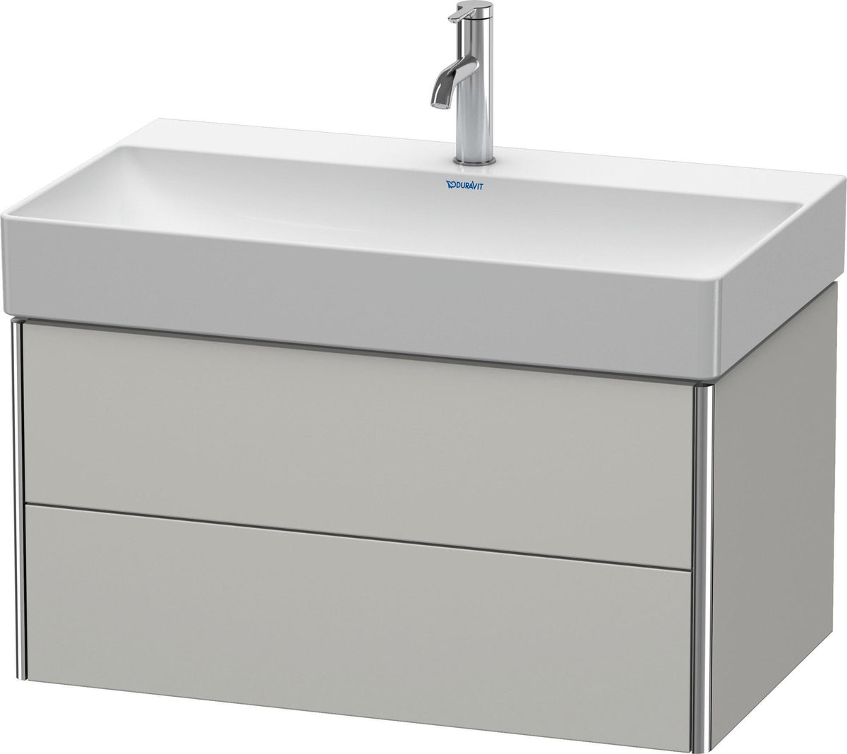 Duravit XSquare Waschtischunterbau 784 mm betongrau matt mit 2 Schubkästen und Tip-On-Technik