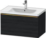 Duravit D-Neo Waschtischunterbau 784 mm Eiche Schwarz Matt mit 1 Auszug und Bronze-Griff