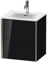 DURAVIT XViu Waschtischunterbau wandhängend 510 mm 2 Schubladen schwarz hochglanz