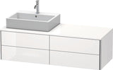 Duravit XSquare Waschtischunterbau 1400 mm in Steingrau Matt mit Becken links
