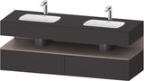 DURAVIT Qatego Studio F. A. Porsche Waschtischset 1600 mm mit Konsolenwaschtischunterbau, 2 Auszüge