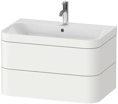 Duravit Waschtischset Happy D.2 Plus, 2 Schubkästen, 775x490 mm, Einrichtungssystem Ahorn Mitte Taupe Supermatt