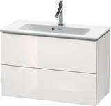 DURAVIT L-Cube Waschtischunterbau 820 mm weiß matt mit 2 Schubkästen und Tip-On-Technik