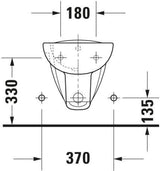 Duravit Wand-Bidet D-Code 545 mm mit Überlauf, Hahnlochbank und 1 Hahnloch, weiß