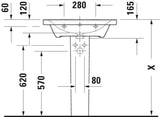 Duravit D-Neo Wandwaschtisch 650 mm weiß mit Überlauf und WonderGliss