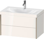 Spanplatte / weiß / m.Viu,2Schubk.503x800x480mm 1Hl,champagn.m./weiß hgl Dek.,Rahmen