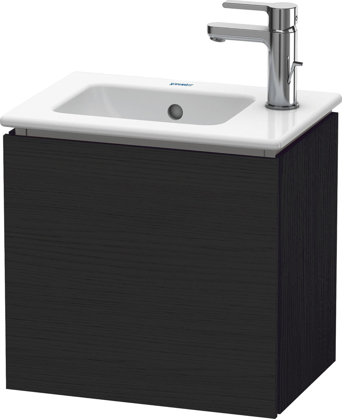 DURAVIT L-Cube Waschtischunterbau 420 mm Eiche Schwarz, 1 Tür links, wandhängend
