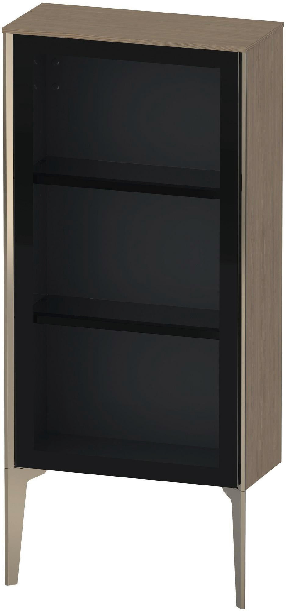 DURAVIT XViu Halbhochschrank 500 mm, Glastür Champagner matt, Korpus Eiche Terra, Push-Open