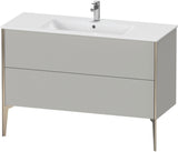 DURAVIT XViu Waschtischunterbau bodenstehend 1210 mm, 2 Auszüge, champagner matt/weiß matt
