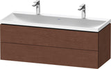 Duravit L-Cube c-shaped Waschtischset 1200 mm Nussbaum Matt mit Tip-on Technik