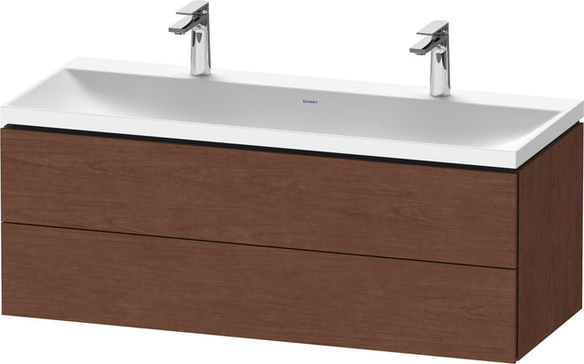 Duravit L-Cube c-shaped Waschtischset 1200 mm Nussbaum Matt mit Tip-on Technik