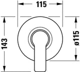 Duravit D-Code 2.0 Einh.-Brausemischer Unterputz Set Keramikmischsystem Schwarz Matt