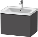 Duravit D-Neo Waschtischunterbau 634 mm betongrau matt mit Bronze-Griff und Soft-Close-Auszug