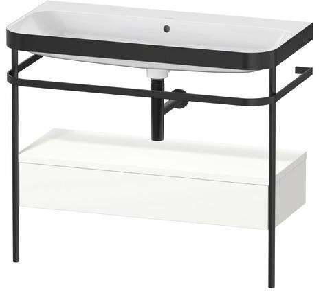 Duravit Waschtischset Happy D.2 Plus 975x490mm Taupe Supermatt mit Nussbaum-Konsole