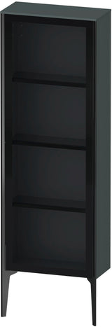 DURAVIT XViu Halbhochschrank 1330 mm, Glastür links, schwarz hochglanz, Push-Open