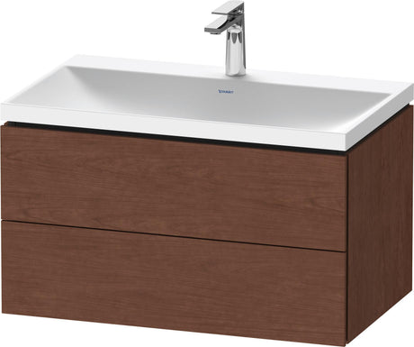 DURAVIT L-Cube c-shaped Waschtischset 800x480x480 mm Amerikanischer Nussbaum Matt mit Tip-on Technik