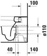 DURAVIT Stand-WC Happy D.2 570 mm Tiefspüler, Abgang waagerecht, weiß
