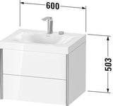 Duravit XVIU Möbelwaschtischset 600x480mm mit Viu Waschtisch und Nussbaum-Einrichtung