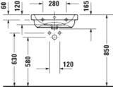 Duravit D-Code Waschtisch 550x430mm weiß mit Überlauf und HygieneGlaze