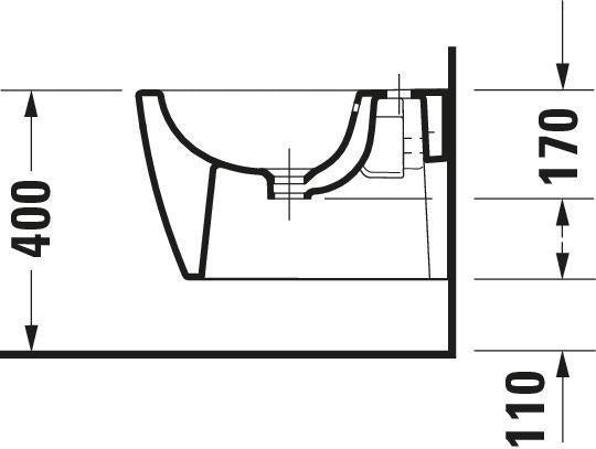 DURAVIT Wand-Bidet Soleil by Starck 480 mm Weiß mit Überlauf und WonderGliss